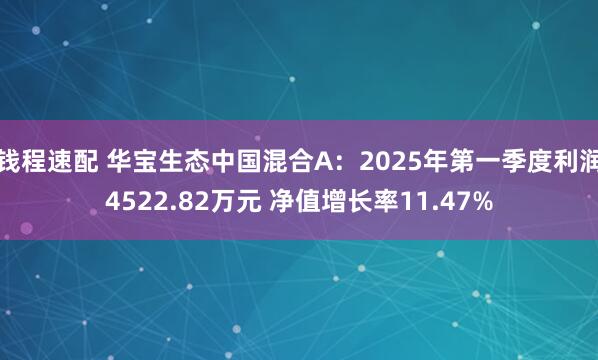 钱程速配 华宝生态中国混合A：2025年第一季度利润4522.82万元 净值增长率11.47%